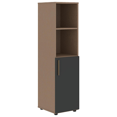 Шкаф-колонка с глухой малой дверью Skyland ВЕЛИОН (VELION) VMCS 40.5 400х430х1517 Кобра / Яшма черный