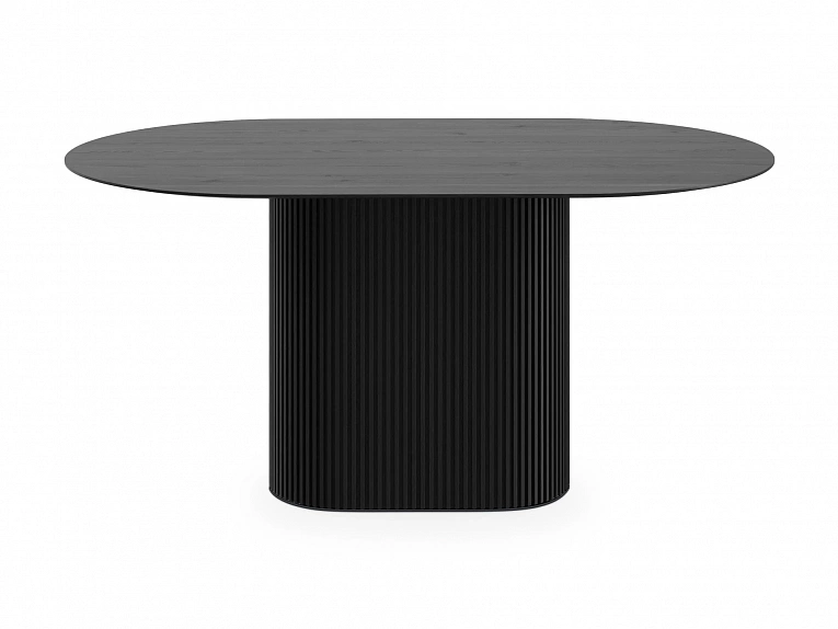 Стол обеденный овальный OgogoHome Mono Stripe 160х95 черный 948123