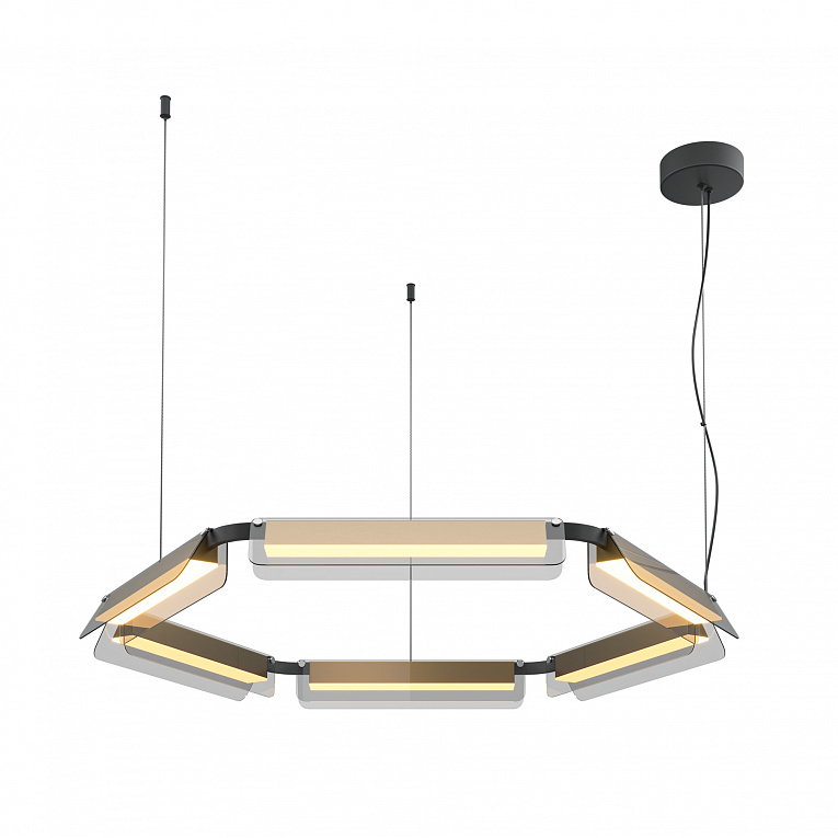 Подвесная люстра Maytoni Flat / Флет Черный, Серый MOD296PL-L60BS3K