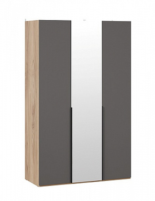 Шкаф для одежды с зеркальной дверью Порто ТриЯ яблоня беллуно графит софт СМ-393.07.112