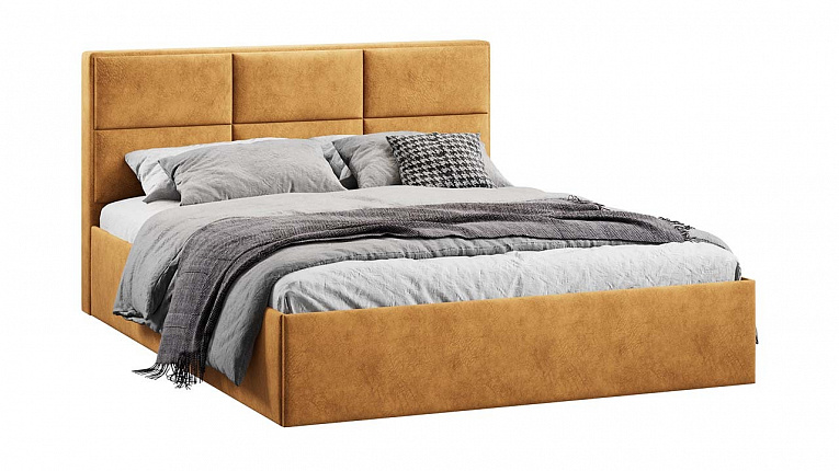 Кровать 140х200 c подъемным механизмом Стелла микровелюр Wellmart Yellow Трия